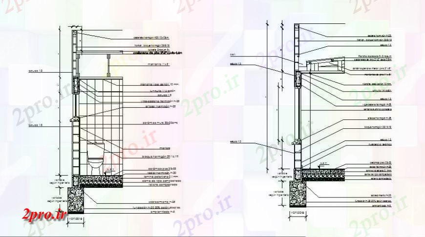 دانلود نقشه حمام مستر جزئیات بخش از توالت  (کد127035)