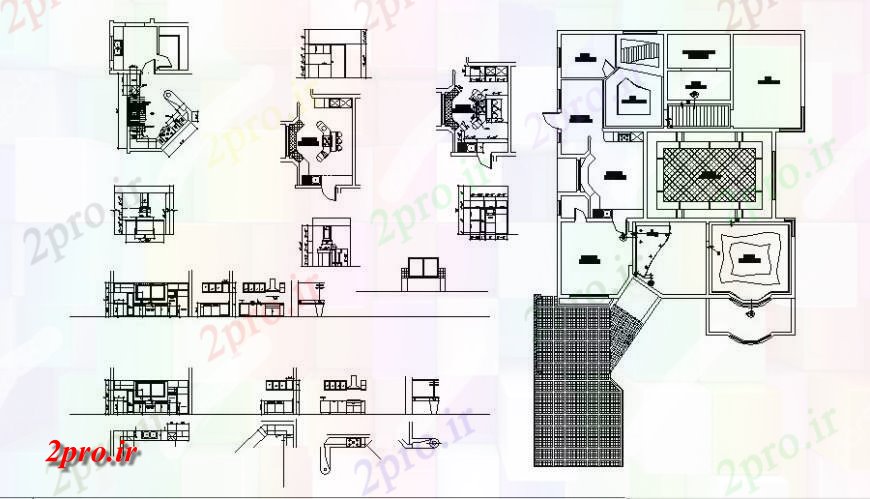 دانلود نقشه آشپزخانه طراحی جزئیات آشپزخانه  (کد127037)