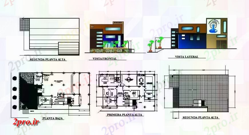 دانلود نقشه ساختمان اداری - تجاری - صنعتی دفتر طرحی و طراحی جزئیات نما ساختمان 14 در 21 متر (کد127041)