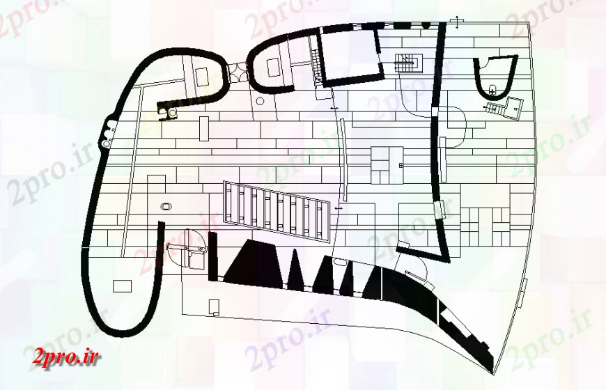دانلود نقشه کلیسا - معبد - مکان مذهبی کلیسای طراحی معماری طرحی دراز کردن (کد127055)