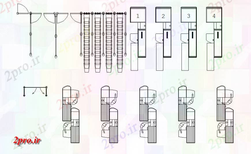 دانلود نقشه جزئیات طراحی در و پنجره  مرکز خرید چک کردن جزئیات ورود گیت بلوک (کد127056)