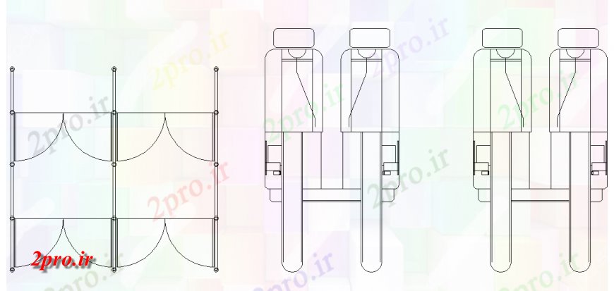 دانلود نقشه جزئیات طراحی در و پنجره   درب باز طرحی بلوک (کد127057)