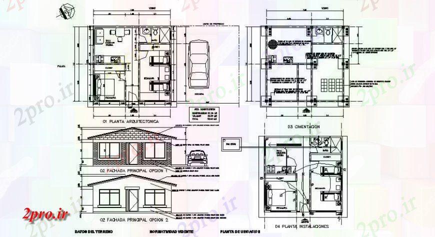 دانلود نقشه برق مسکونی طرحی خانه های مسکونی و نما با جزئیات نصب و راه اندازی الکتریکی دو بعدی 7 در 8 متر (کد127064)
