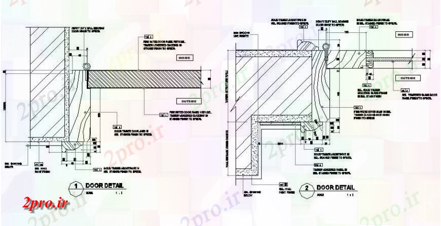 دانلود نقشه جزئیات طراحی در و پنجره  درب جزئیات مقطعی  دو بعدی    طرحی بلوک  (کد127065)