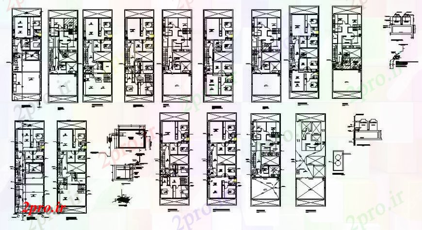 دانلود نقشه ساختمان مرتفعساختمان سحر بالا طرحی جزئیات  دو بعدی   (کد127078)
