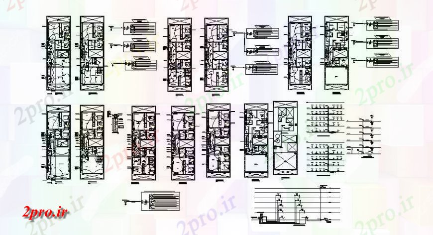 دانلود نقشه طراحی داخلی طرحی ساخت و ساز از بلند بلوک ساختمان  (کد127080)