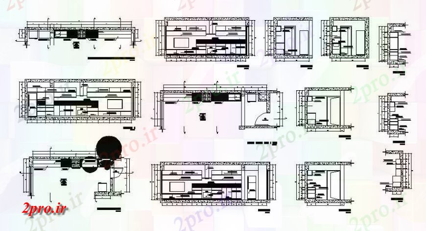 دانلود نقشه جزئیات طراحی ساخت آشپزخانه طرحی ساخت و ساز آشپزخانه و نما  دو بعدی   (کد127083)