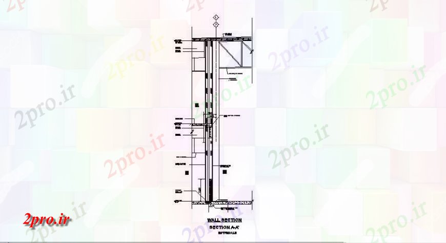 دانلود نقشه جزئیات ساخت و ساز دیوار برش از جزئیات مقطعی  بلوک ساخت و ساز (کد127113)