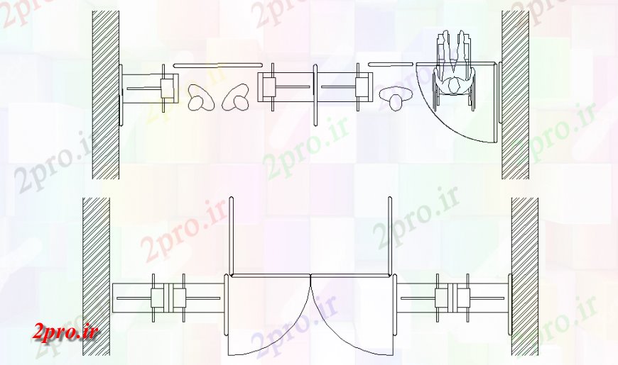 دانلود نقشه جزئیات طراحی در و پنجره  جزئیات ورودی اصلی شمارنده طرحی بلوک (کد127128)