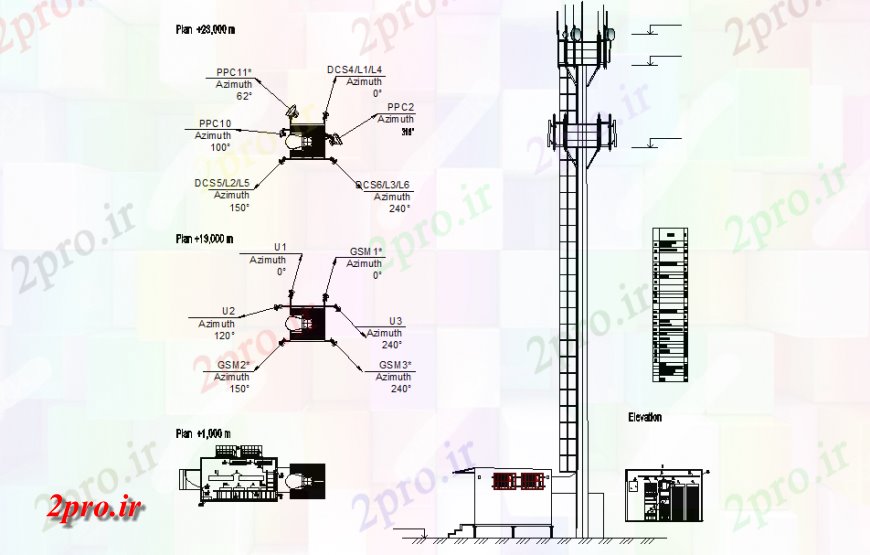 دانلود نقشه تاسیسات برق برج طراحی ارتباطات (کد127135)