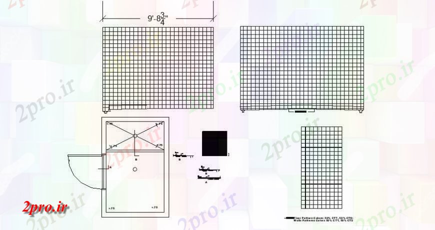 دانلود نقشه جزئیات طراحی در و پنجره  طرحی و نما درب و چهارچوب با جزئیات اتاق  دو بعدی  (کد127152)