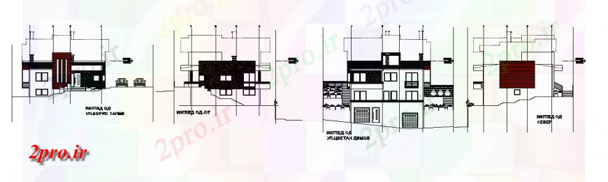 دانلود نقشه مسکونی  ، ویلایی ، آپارتمان  طراحی نمای از تنها خانه طراحی (کد127157)