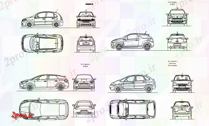 دانلود نقشه بلوک وسایل نقلیه  ماشین بلوک طراحی تمام جزئیات سمت elevtaion (کد127160)