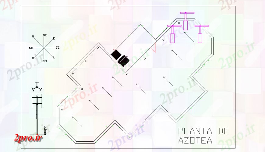 دانلود نقشه مسکونی  ، ویلایی ، آپارتمان  طرحی پشت بام خانه پایدار طراحی (کد127164)