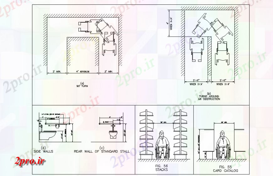 دانلود نقشه جزئیات ساخت و ساز دیوار پشت غرفه اندارد و جزئیات ساختمانی (کد127166)