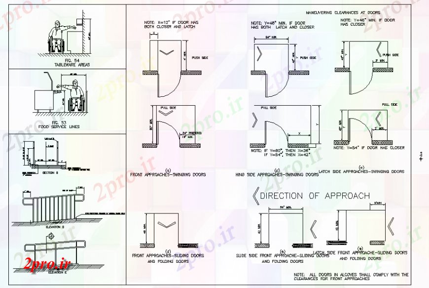 دانلود نقشه جزئیات طراحی در و پنجره  سمت لغزش جلو درب رویکرد کشویی جزئیات (کد127173)