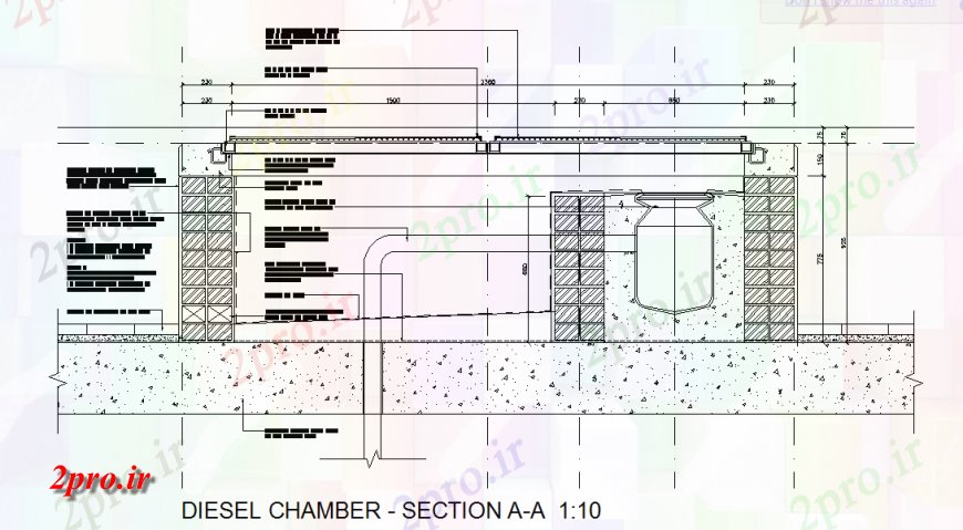 دانلود نقشه جزئیات ساخت و ساز جزئیات ساخت و ساز دیزل اتاق بخش (کد127179)