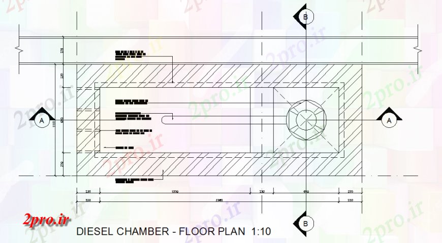 دانلود نقشه جزئیات ساخت و ساز دیزل اتاق طبقه طراحی (کد127181)
