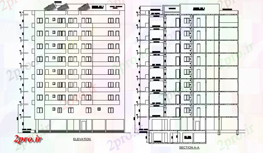 دانلود نقشه مسکونی ، ویلایی ، آپارتمان Elevation- بخش طراحی پروژه طرحی پروژه محل اقامت کامل طراحی 17 در 17 متر (کد127226)