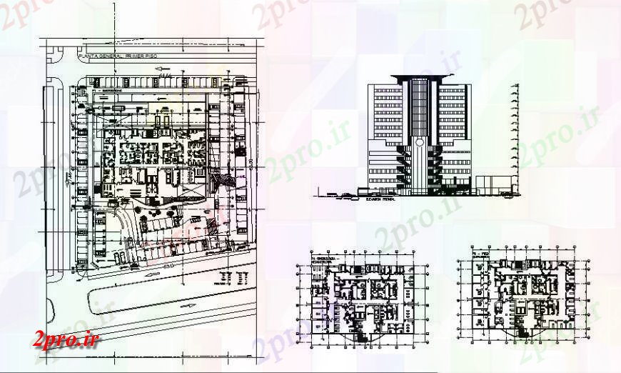 دانلود نقشه بیمارستان -  درمانگاه -  کلینیک دوازده طبقه بیمارستان نما، طرحی و طرحی طبقه جزئیات  اصلی چند متخصص (کد127241)