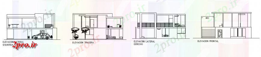 دانلود نقشه مسکونی  ، ویلایی ، آپارتمان  نما از پروژه طرحی های تک خانواده خانه از 36m2 طراحی (کد127250)