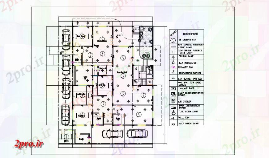 دانلود نقشه برق مسکونی طبقه همکف طراحی طرحی نصب و راه اندازی برق خانه آپارتمان طراحی 21 در 22 متر (کد127264)