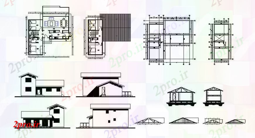 دانلود نقشه مسکونی  ، ویلایی ، آپارتمان  طرحی کار خانه و نما  بلوک (کد127301)