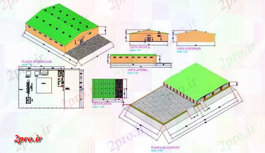 دانلود نقشه کارخانه صنعتی  ، کارگاه نما انبار صنعتی ، بخش، برنامه ریزی، طراحی تریدی و خودکار  جزئیات  (کد127306)