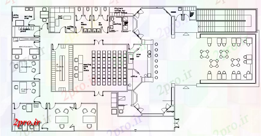 دانلود نقشه ساختمان اداری - تجاری - صنعتی مرکز فرهنگی طراحی طرحی معماری 18 در 35 متر (کد127367)