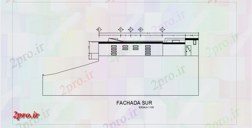 دانلود نقشه مسکونی  ، ویلایی ، آپارتمان  نمای جانبی نما طراحی برنامه ای برای طراحی خانه مدرن (کد127372)