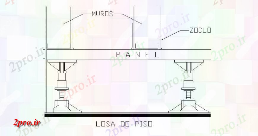 دانلود نقشه جزئیات ساخت و ساز طبقه چوبی جزئیات پانل  طرحی  (کد127398)