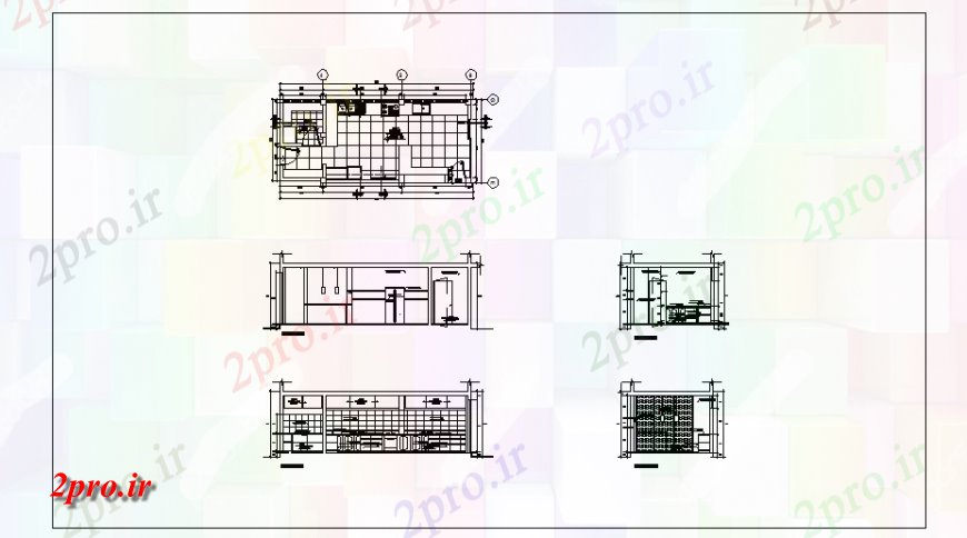دانلود نقشه آشپزخانه طراحی داخلی آشپزخانه برای پروژه خانه مدرن طراحی (کد127445)