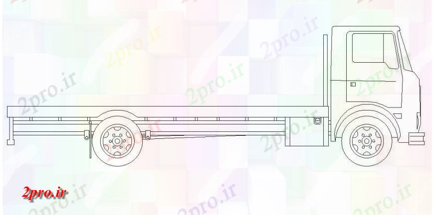 دانلود نقشه بلوک وسایل نقلیه کامیون حامل جزئیات  دو بعدی    خودرو طرحی بلوک  (کد127450)