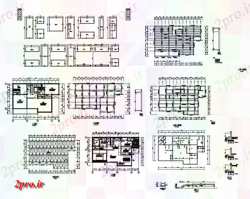 دانلود نقشه مسکونی  ، ویلایی ، آپارتمان  جزئیات معماری مسکن ساختار   طرحی بلوک  (کد127455)