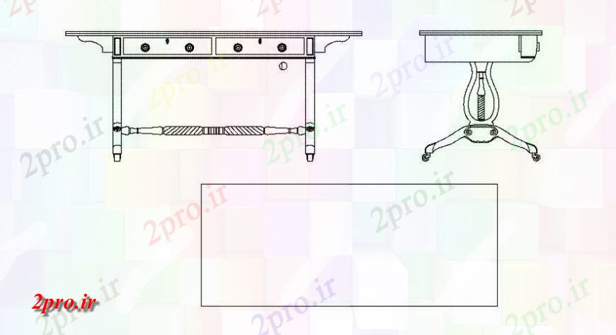 دانلود نقشه بلوک میز و صندلیجدول سنتی جزئیات مقطعی (کد127458)