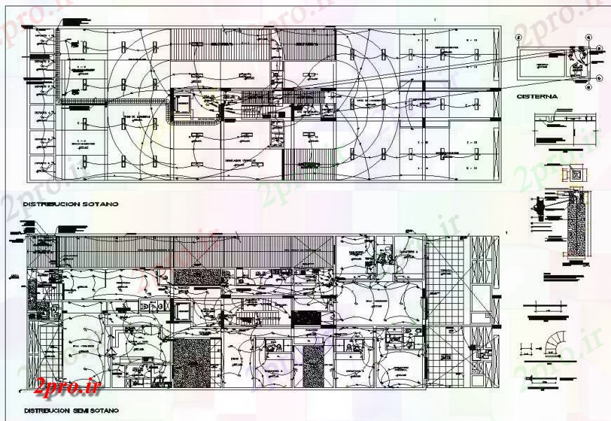 دانلود نقشه طراحی داخلی جزئیات دفتر برق ساختمان تجاری  طراحی (کد127477)