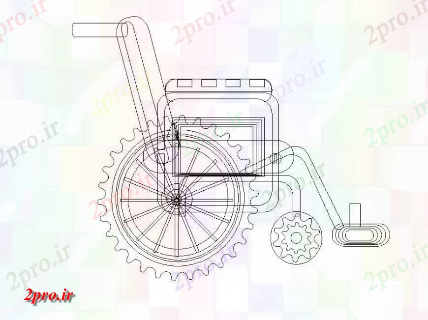 دانلود نقشه بلوک مبلمان صندلی   طرحی بلوک چرخ  (کد127515)