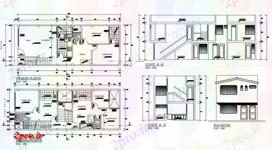 دانلود نقشه مسکونی  ، ویلایی ، آپارتمان  طرح، نما و جزئیات مقطعی ساختار مسکن بلوک سازنده (کد127526)