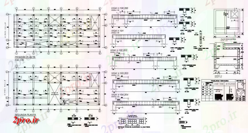 دانلود نقشه جزئیات ستون ستون به طرحی حمایت پرتو و جزئیات مقطعی  طرحی ساختار اتوکد (کد127527)