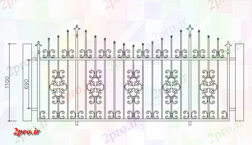 دانلود نقشه بلوک مبلمان نما نرده راه پله زیبا از  (کد127559)