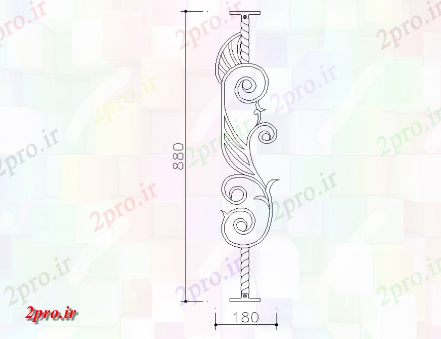 دانلود نقشه بلوک مبلمان پویا بلوک نرده   (کد127601)