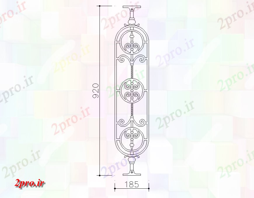 دانلود نقشه بلوک مبلمان نرده مشترک بلوک  نما طراحی جزئیات (کد127602)