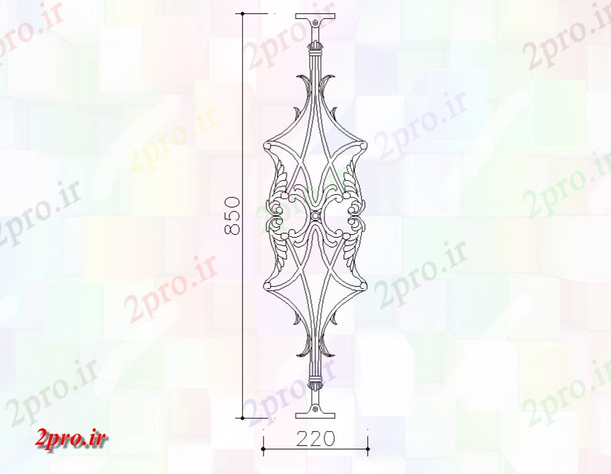 دانلود نقشه بلوک مبلمان نرده مشترک طراحی تک   (کد127607)