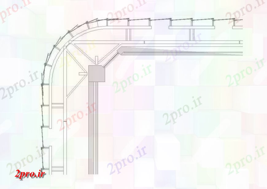 دانلود نقشه جزئیات طراحی در و پنجره  قوس بخش درب شکل  طراحی (کد127646)