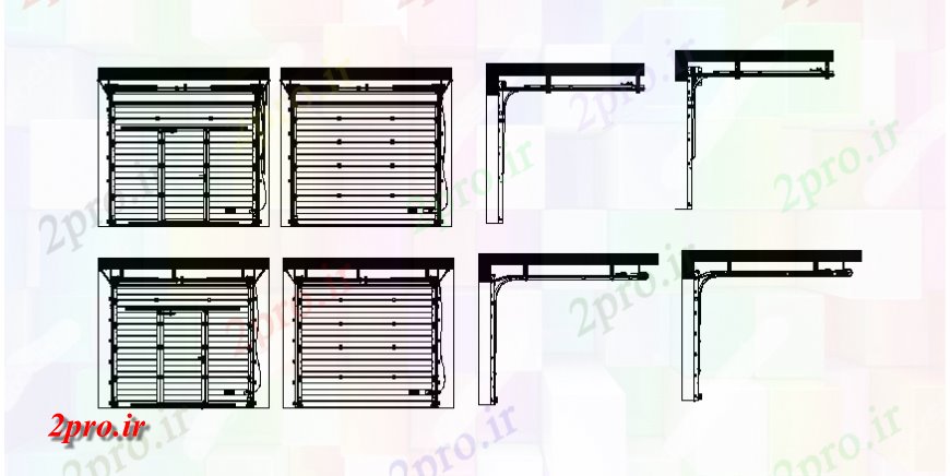 دانلود نقشه جزئیات طراحی در و پنجره  صنعتی   طرحی درب (کد127668)