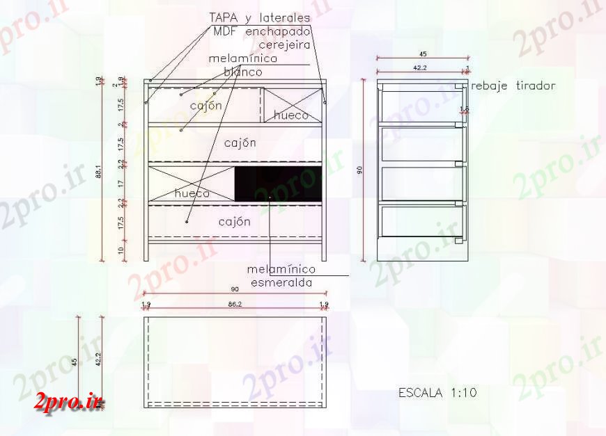 دانلود نقشه مسکونی  ، ویلایی ، آپارتمان  طرحی زمرد ملامین و نما  (کد127670)