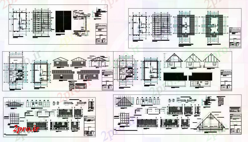 دانلود نقشه مسکونی ، ویلایی ، آپارتمان طرح، نما و بخش جزئیات در خانه 14 در 20 متر (کد127677)