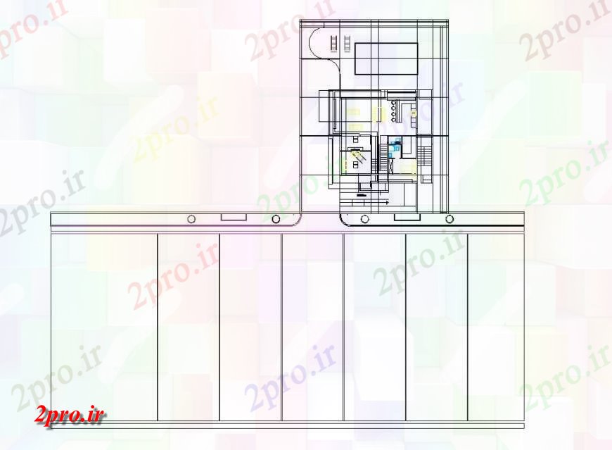 دانلود نقشه معماری معروف دفتر کوچک ساختمان تجاری 10 در 12 متر (کد127685)