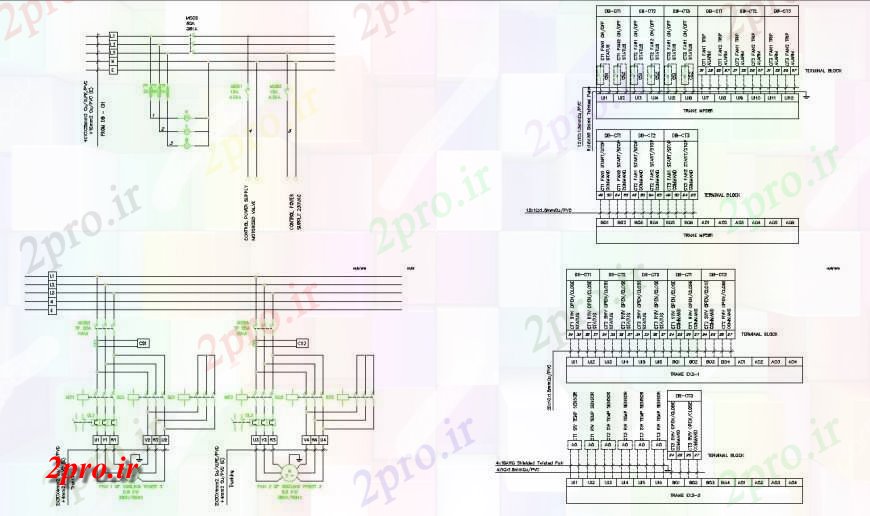 دانلود نقشه اتوماسیون و نقشه های برق جزئیات مدار الکتریکی   (کد127700)