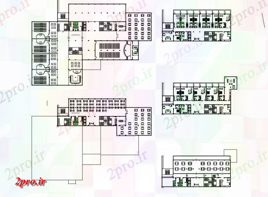 دانلود نقشه ساختمان اداری - تجاری - صنعتی جزئیات برنامه ریزی در بصری تجاری 27 در 31 متر (کد127707)